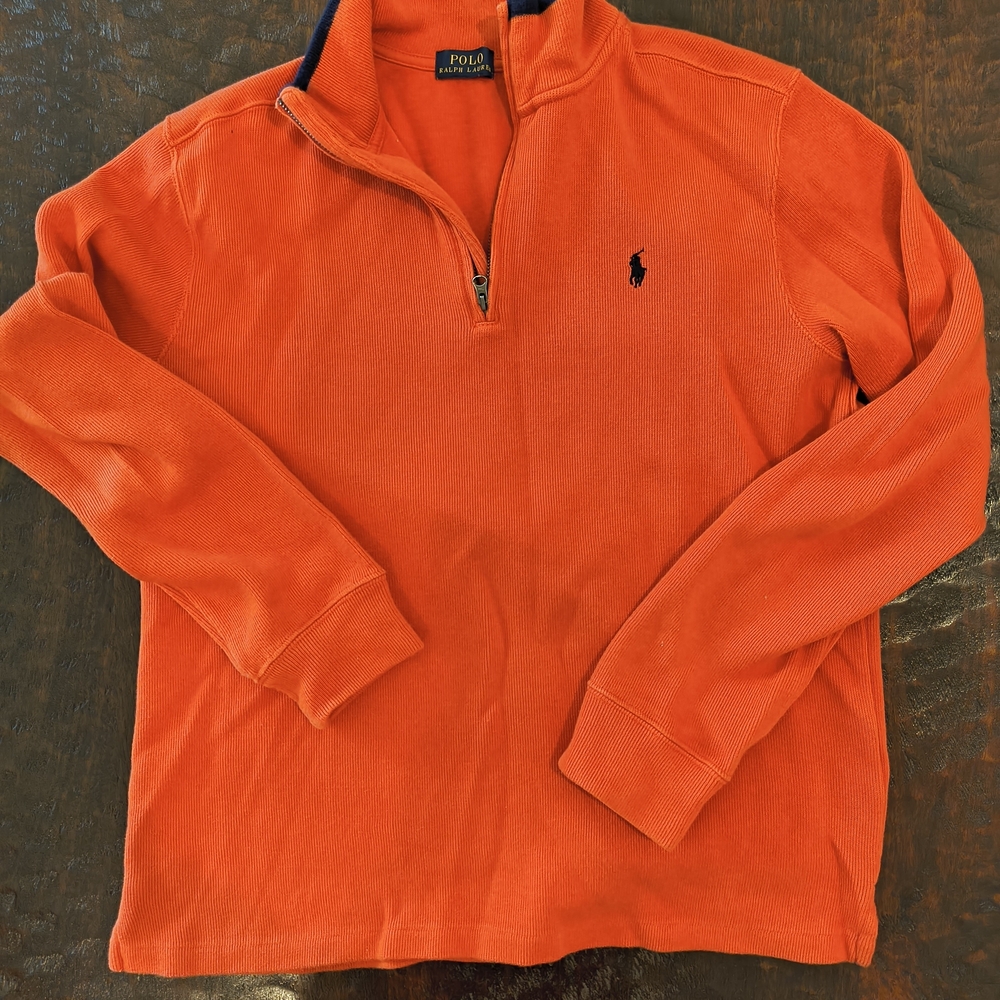 Polo by Ralph Lauren Bright Orange Half-Zip Sweater